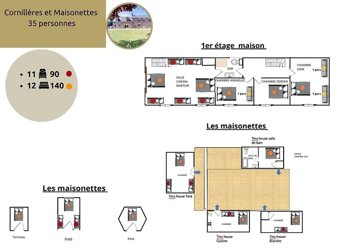 La Clef Decamp Cornillieres Maisonnettes 35 Pers Jacuzzi, Jeux Ferienhaus *